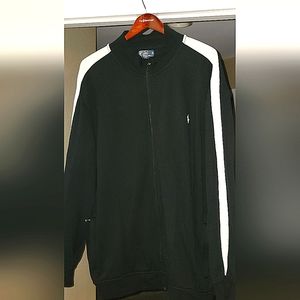 2XLT (Tall) Ralph Lauren Men's Sweatsuit / Tracksuit Black with White Stripe